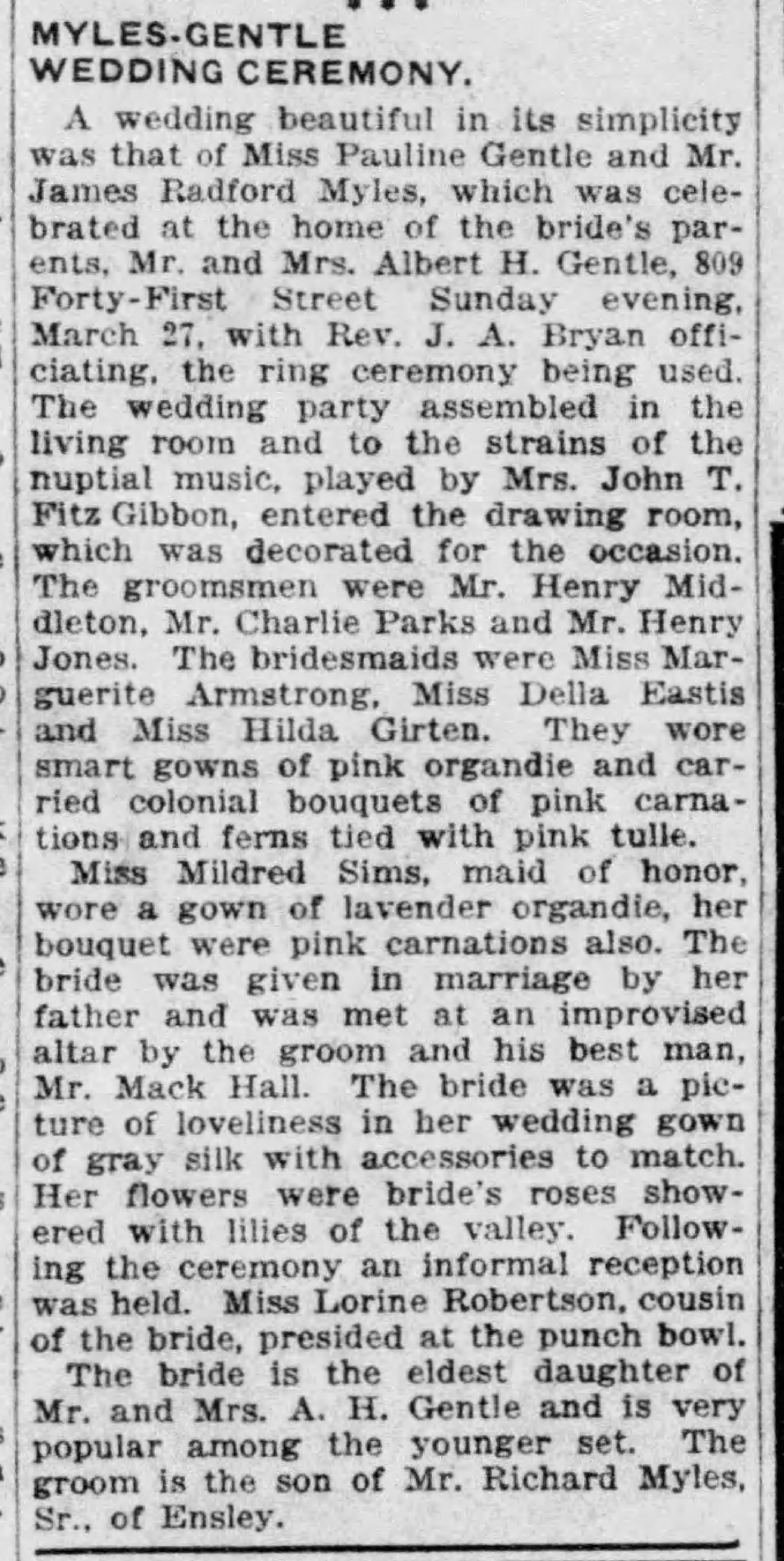 Pauline Gentle-James Radford Myles